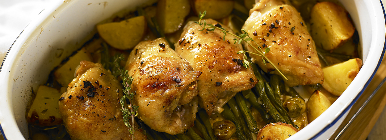 Pan roasted chicken with olives