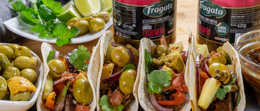 Tacos ibéricos con aceitunas Fragata