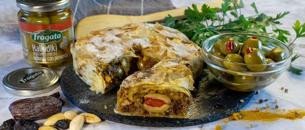 Receta pastela marroquí con aceitunas Fragata 
