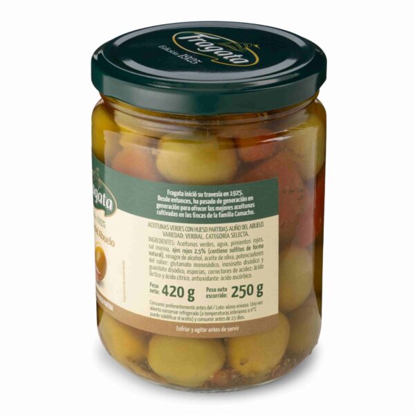 Cracked whole green Verdial olives marinated "Grandfather's style" - Image 3