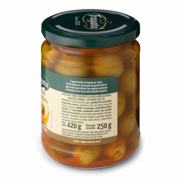 Split whole green Verdial olives marinated "Gazpacha style" - Image 3